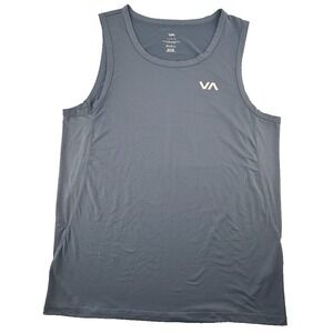 RVCA VA Sport Tank Top Mens Large Gray Mesh Side Athletic Workout Shirt